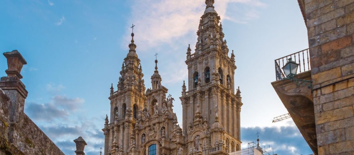 Santiago de Compostela Cathedral, Galicia, Spain in the morning